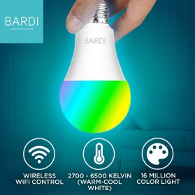 Bardi Lampu Bohlam Smart Bulb 9W - RGBWW - White - 2