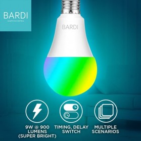 Bardi Lampu Bohlam Smart Bulb 9W - RGBWW - White - 3