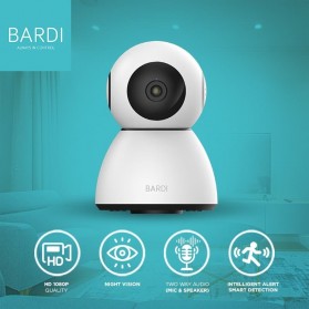 Bardi Smart Indoor PTZ IP Camera CCTV WiFi IoT Home Automation - White - 1