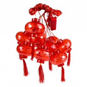 FENGHUANG Lentera Lampion Hias Dekorasi Chinese New Year 10 Lampu 3 Meter - FHB11 - Red