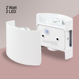 TaffLED Lampu Hias Dinding LED Minimalis Aluminium 2W 2 LED Warm White - RL-B15-2 - White