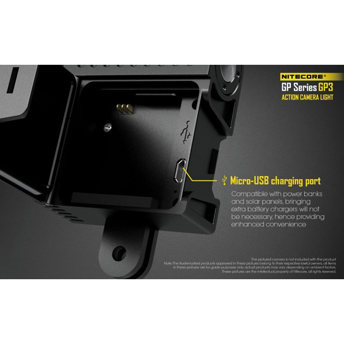 Nitecore Action Camera Light 360 Lumens - GP3 - Black 