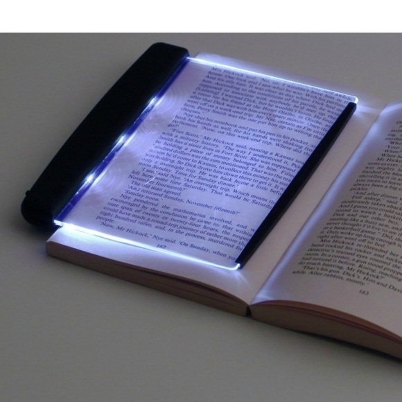 LED Light wedge Panel Book Reading Lamp Black 