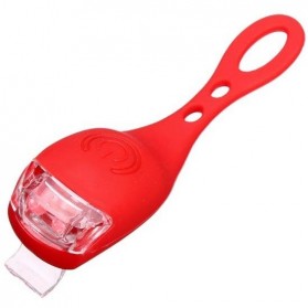 Lampu Sepeda / Bicycle Light - Bicycle Light Waterproof Silicone Red LED Mountain Bike Flashlight - Red