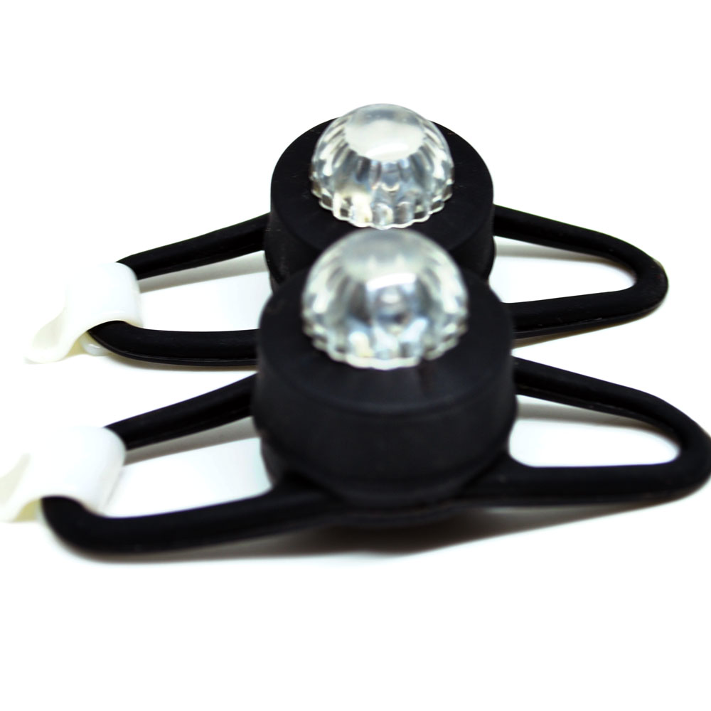 Bicycle Ring Light Silicone LED Mountain Bike Flashlight 2 pcs Black