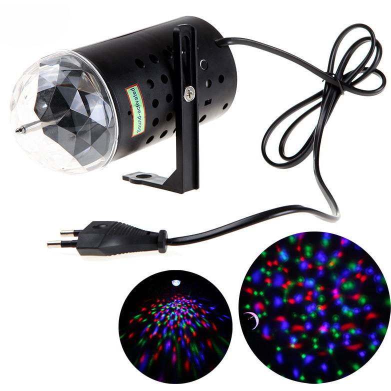 Gambar produk AGM Rotating Crystal Magic Ball Sound Activated LED Disco Lamp - W668