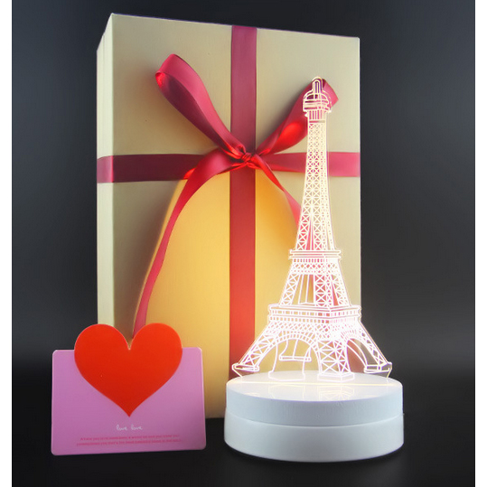Lampu 3D LED Transparan Desain Eiffel Tower G5711A Lampu 3D LED Transparan Desain Eiffel Tower G5711A