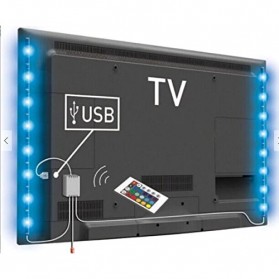 Genssi LED Strip RGB 5050 50cm 2 PCS dengan 5V USB Controller & Remote Control - Black - 2