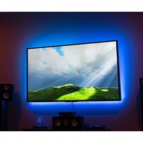 Genssi LED Strip RGB 5050 50cm 2 PCS dengan 5V USB Controller & Remote Control - Black - 5