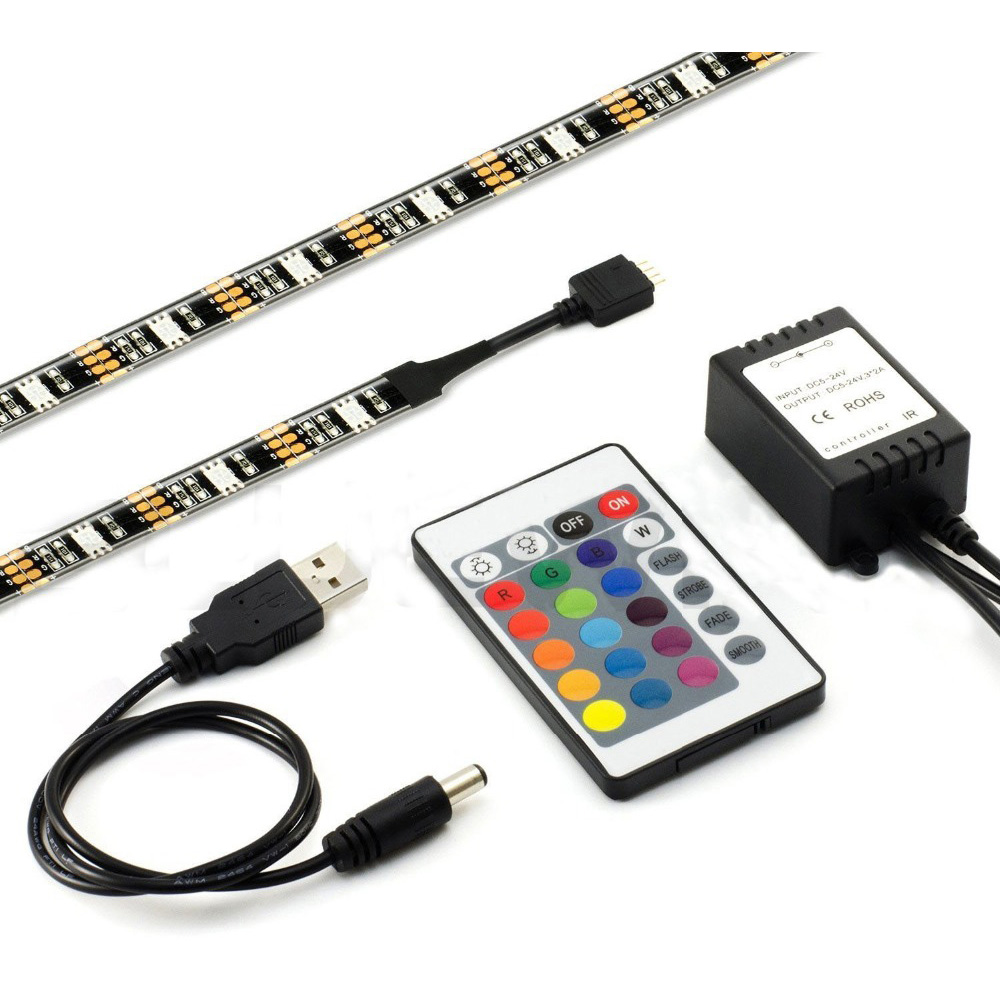 LED Strip RGB 5050 50cm 2 PCS dengan 5V USB Controller 