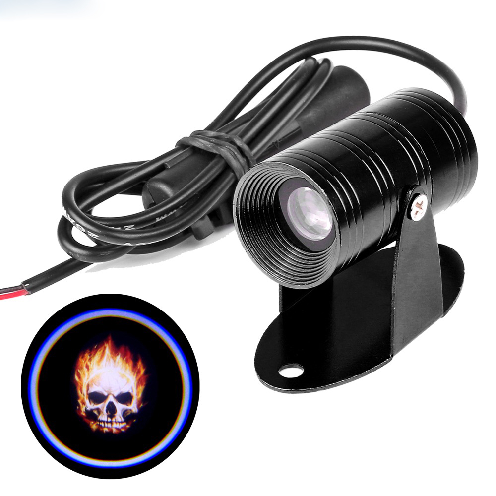 Lampu Belakang Motor 3D LED Projector Ghost Rider Black 