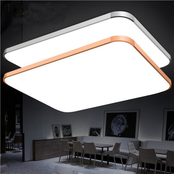  Lampu  LED  Plafon  Super Slim 48W 65x43cm White Gold 