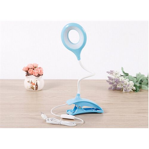 Lampu Meja Belajar LED Clip Circle Design - Blue 