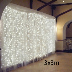 TaffLED Lampu Gorden Dekorasi Wedding Fairy Light 3x3 Meter 300 LED - 300L - White - 1