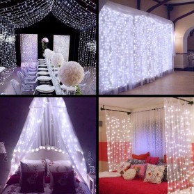 TaffLED Lampu Gorden Dekorasi Wedding Fairy Light 3x3 Meter 300 LED - 300L - White - 2