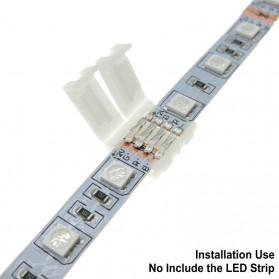 Konektor Lampu LED Strip 5050 RGB 4 Pin 10 mm - White
