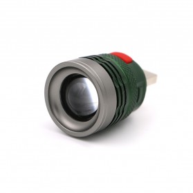 Senter LED USB Zoomable Mini Handy Flashlight 800 Lumens - Army Green - 2