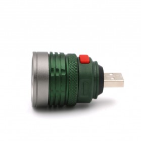 Senter LED USB Zoomable Mini Handy Flashlight 800 Lumens - Army Green - 3