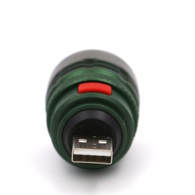 Senter LED USB Zoomable Mini Handy Flashlight 800 Lumens - Army Green - 4