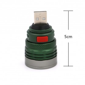 Senter LED USB Zoomable Mini Handy Flashlight 800 Lumens - Army Green - 9