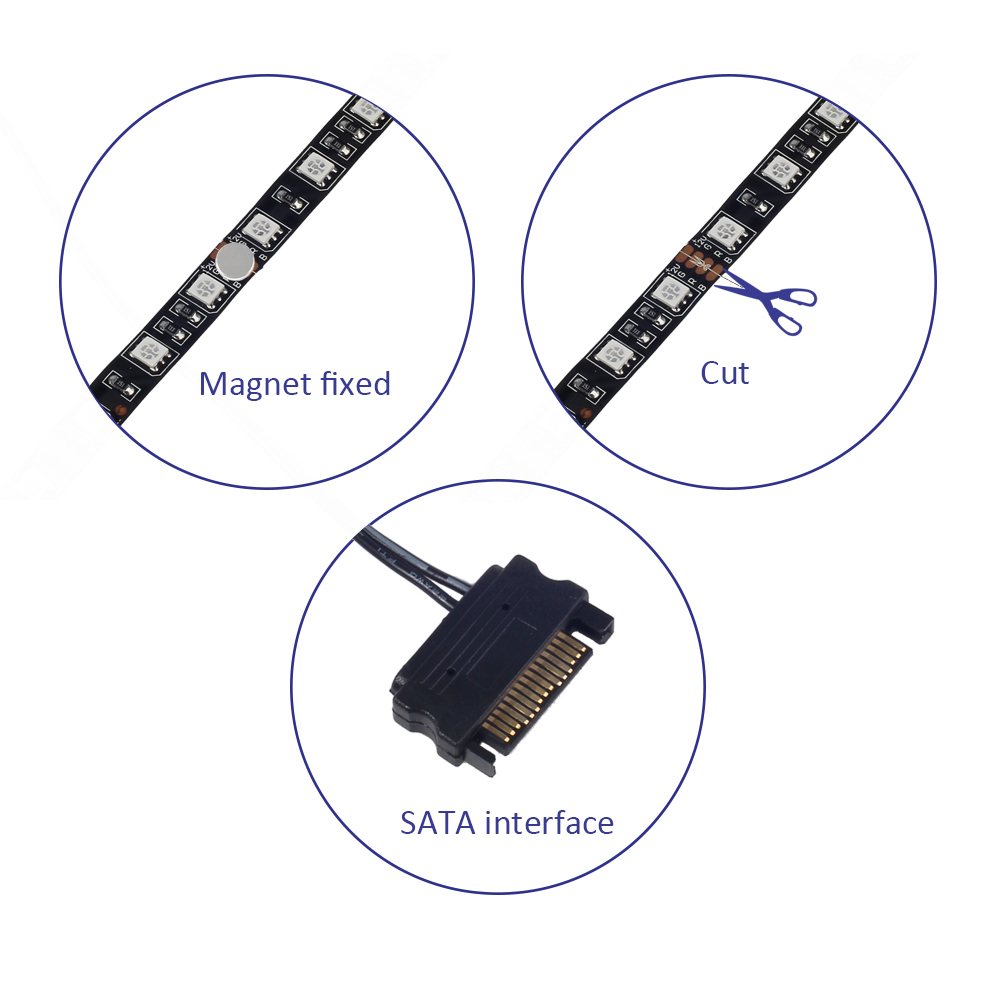 lampu led strip rgb sata for pc computer with remote control 200cm multi color jakartanotebook com