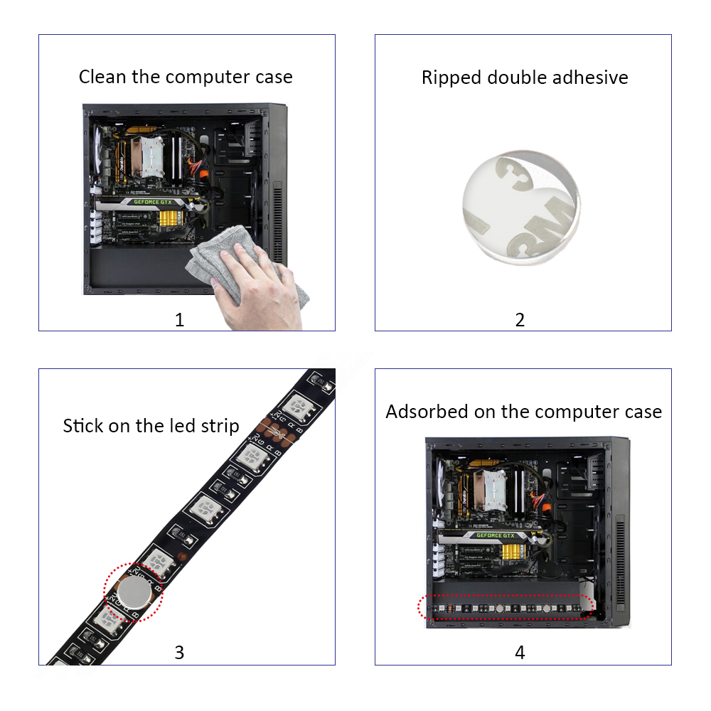 lampu led strip rgb sata for pc computer with remote control 200cm multi color jakartanotebook com