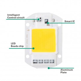 Chip Lampu COB LED Floodlight Spotlight 220V 30W - Cool White - White - 2