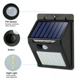 TaffLED Lampu Solar Sensor Gerak Outdoor Weatherproof 20 LED 460 Lumens 5000K - L20 - Black - 3
