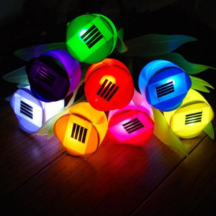 Lampu Taman LED Model Bunga Tulip Energi Solar Panel 1 PCS