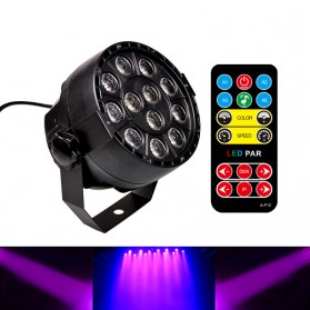 BleuFonce Lampu Sorot LED Par Light Dekorasi Ruangan dengan Remote Control - HY-W0712 - Black