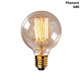 KARWEN Lampu Pijar Filamen Bohlam Edison Vintage E27 Warm White 40 W - G80 - Yellow