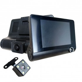 Baco Car DVR Kamera Mobil 1080P 4 Inch Screen with Rear View Camera - T319 - Black