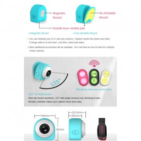 Spy Mini Camera DVR Recorder 1080P with Remote Control - Blue - 3