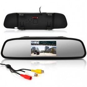 Kaca Spion Rear View Mirror Digital Video Car Recorder 480P 4.3 Inch - Black - 1