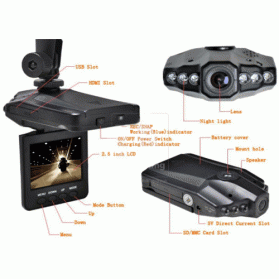 Podofo HD Car DVR Camera with TFT Screen - PD-198 - Black - 3