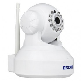 ESCAM QF001 Wireless IP Camera CCTV 1/4 Inch CMOS 720P - White - 2