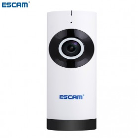 CCTV Meja - ESCAM Moai QP110 Panoramic Fisheye Wireless IP Camera CCTV 1/4 Inch CMOS 720P - White