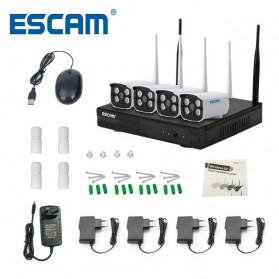 ESCAM Wireless NVR Kit HD 4Ch with 4 CCTV 720P - WNK403 - Black - 1