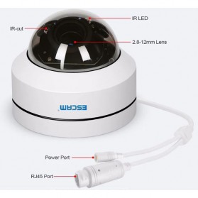 ESCAM PVR002 Dome IP Camera CCTV 1/2.7 Inch 2M CMOS 1080P - White - 6