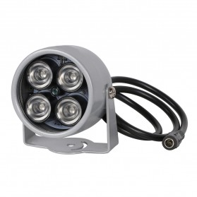Lampu IR Infrared Night Vision Illuminator 4 LED Waterproof for CCTV - PTBG4040 - Silver
