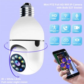 Yunyi CCTV IP Camera Auto Tracking 1080P E27 Wireless Dual Light IR Sensor - YY012 - White