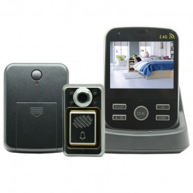 Wireless Peephole Video Door Phone 3x Monitors - JS-PVD335(1V3) - Black - 1