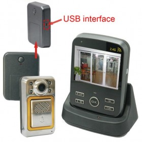 Wireless Peephole Video Door Phone 3x Monitors - JS-PVD335(1V3) - Black - 2