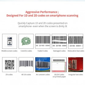 YK&SCAN Embedded Fixed Mount Barcode Scanner 2D QR 1D - EP8000Y - Black - 6