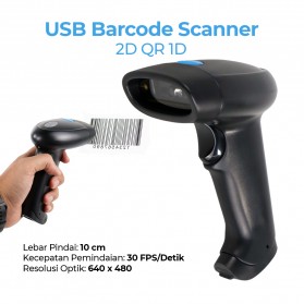 Taffware USB Barcode Scanner 2D QR 1D - YK-MK30 - Black