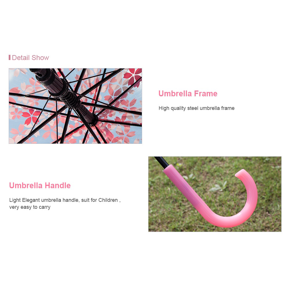 Payung Transparant Sakura Flower Umbrella 80 cm - F000095