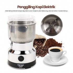 One Two Cups Alat Penggiling Kopi Electric Coffee Grinder 150W - NM-8300 - Silver