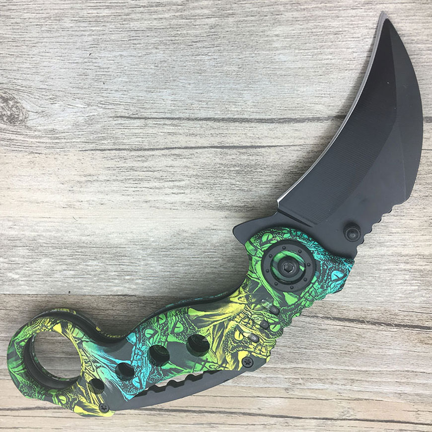 Pisau Lipat Karambit Scorpion Hunting Knife 180mm Fd 033 Green