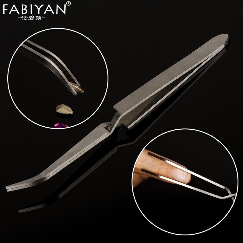 FABIYAN Pinset Nail Art Shaping Tweezers Stainless Steel - SKU000650