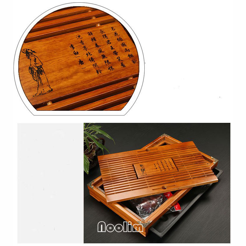 NOOLIM Meja  Alas  Kayu  Tradisional Chinese Tea Tray Table 